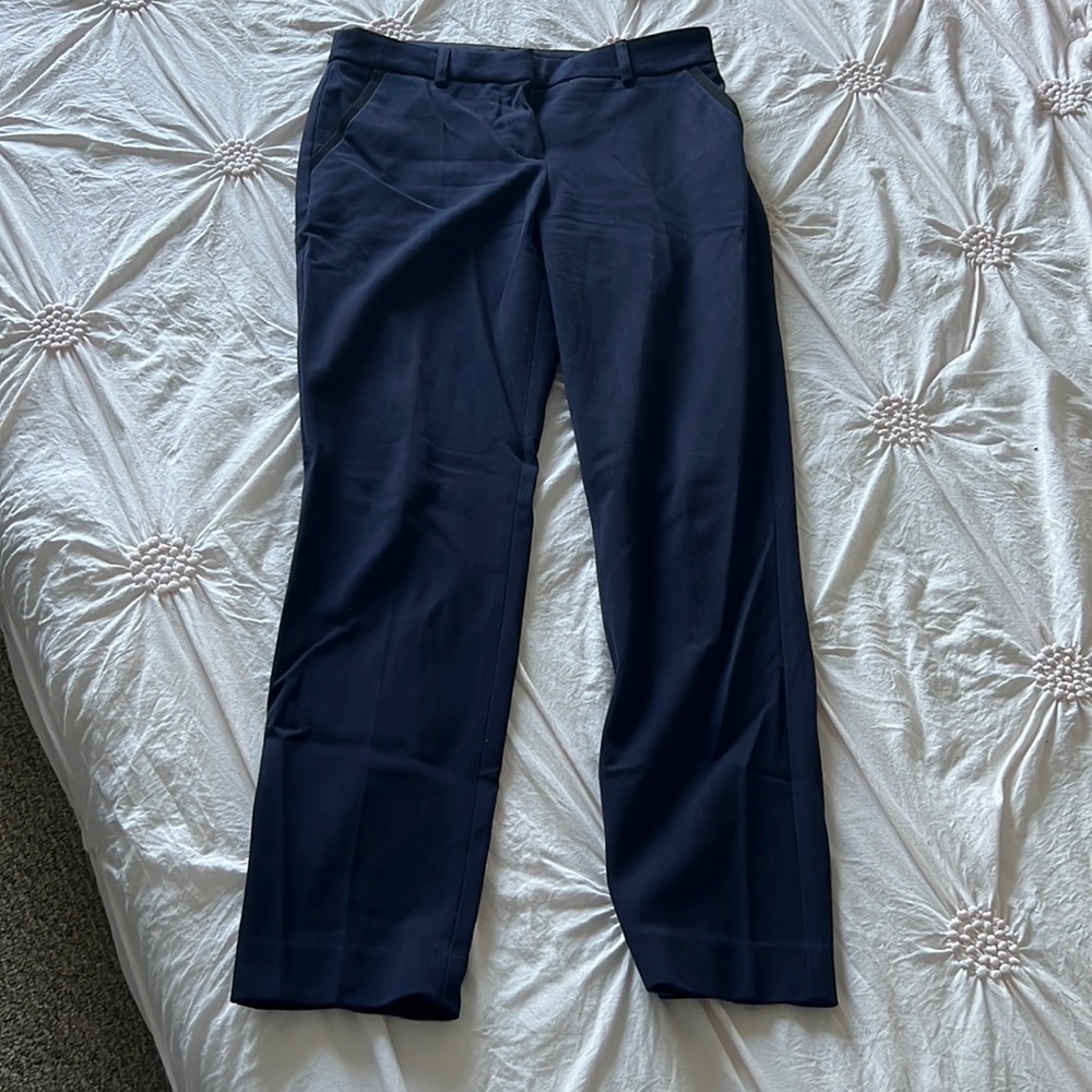 Express navy w black accent pants columnist ankle mid rise 4R